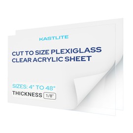 KastLite 1/8" Thick Cut to Size Clear Acrylic Plexiglass Sheet with Custom Length & Width - Transparent Panel for Laser Cutting, Picture Frame, Sign Board, Case Display, Window Replacement, 1-Pack