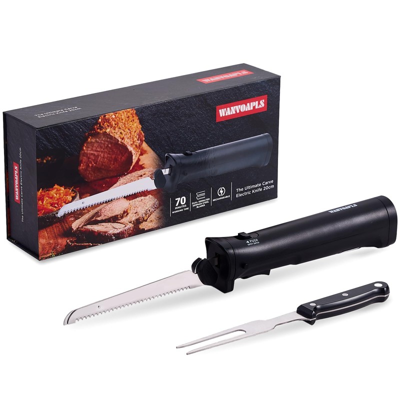 Cordless Electric Knife – Rechargeable Electric Knives with Safety Lock,