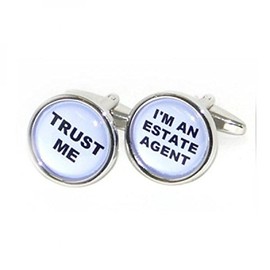 Trust me I'm an Estate Agent Pale Blue Cufflinks (X2BOCB004)