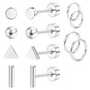 Medical Stud Earrings 6 Pairs Surgical Steel Titanium Earrings Women's Titanium Earrings Titanium Stud Earrings Medical Earrings for Men Women Hypoallergenic, Stainless Steel