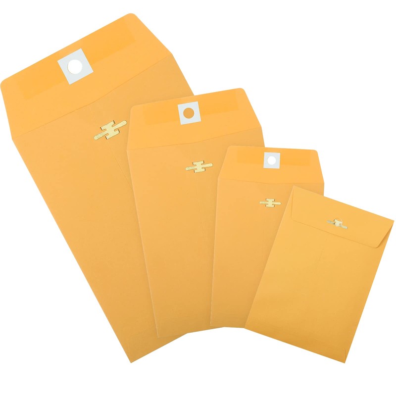 Zonon 100 Pieces 3 Sizes Clasp Envelopes Kraft Paper Catalog