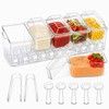 Condiment Caddy, 5 Compartment Ice Chilled Serving Tray, Serving Platter