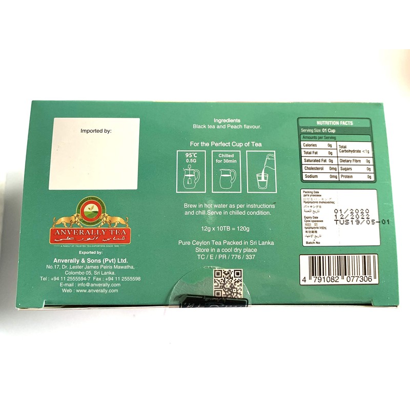 Tea4U Peach Black Iced Tea Bags - Hot & Cold