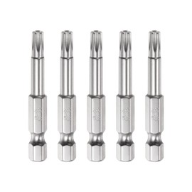 QUARKZMAN Security Torx Bit 1/4 Inch Hex Shank 2 Inch Long Drill Bit T25 Torx Star S2 Steel Magnetic Tamper Proof Screwdriver Bit Pack of 5
