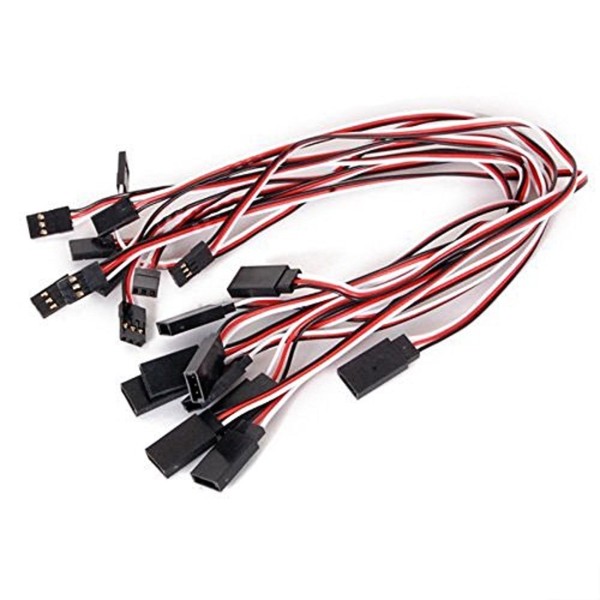 HONBAY 10Pcs 300mm Remote Control Servo Extension Cord Cable Male to Female Servo Extension Lead Wire Cable for RC JR Futaba RC Car or Airplanes