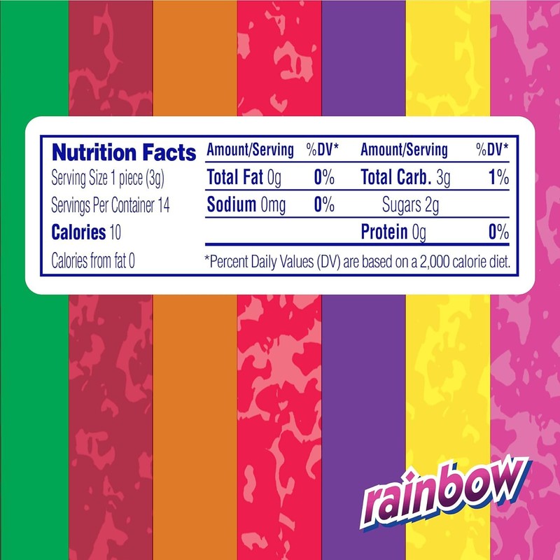 Mentos Chewy Mint Candy Roll, Rainbow Mint Candies, 14 Pieces