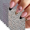 8 Sheets Leopard Nail Stickers 3D Self-Adhesive Cute Leopard Print