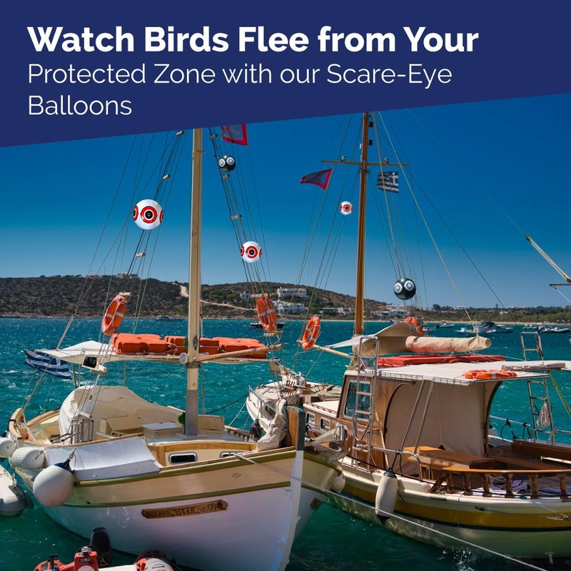 Bird-X Scare-Eye Balloons, Predator 3D Eye Balloons with Glaring, Bright