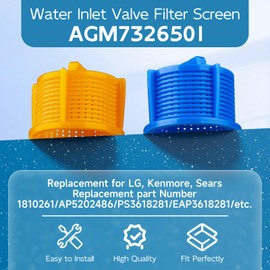 AGM73269501 Washer Water Inlet Valve Filter Screens Compatible For Whirlpool Kenmore Washing Machine Inlet Filter Screen. Replaces AP5202486 1810261 PS3618281. - 2 Pack Washing Machine Hose Filter