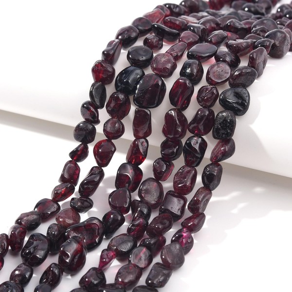 jodaying 6-8mm Natural Red Garnet Nuggets Oval Free Tumbled Pebble