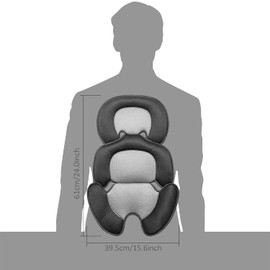 Storchenbeck Newborn Baby Pillow with 3D Mesh Fabric for Stroller, Car Seat and Highchair - Breathable Insert to Support Baby (Black)