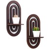 SweetSage Boho Decor Wall Floating Shelves with Arched Wood Design,