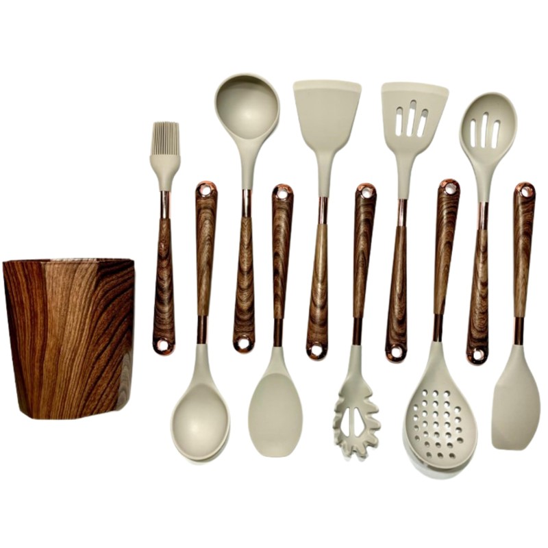 11-Piece Silicone Kitchen Utensils Set Heat Resistant, Non Stick, BPA