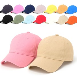 ENCIGER 2-Pack Adjustable Classic Baseball Caps - Unisex Fit, Lightweight & Breathable, One Size Fits Most - Pink,Beige