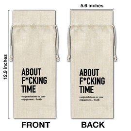 RNYJJ Funny Engagement Wine Bag, Engagement Gift for New Couples Mr and Mrs Marriage Wedding Honeymoon Gifts Bachelorette Party Bridal Shower Gift