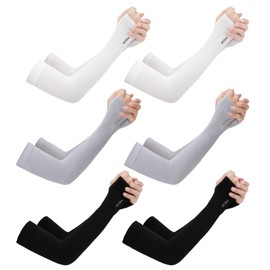 EUPSIIU 6 Paia Manicotti Braccio Protezione UV, Manicotti Braccio, Protezione Solare Estiva, Manicotto di Raffreddamento, Manicotti a Compressione per Protezione della Pelle (Multicolore)