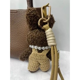 Doll Cute Bunny Bag Charm Pearl Heart Plush Bag Keychain Handbag Keyring Accessory