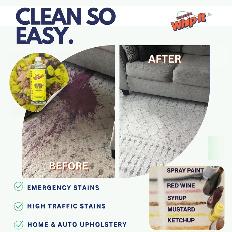 Whip It Cleaner, Multi Purpose Stain Remover CONCENTRATE, Makes 32