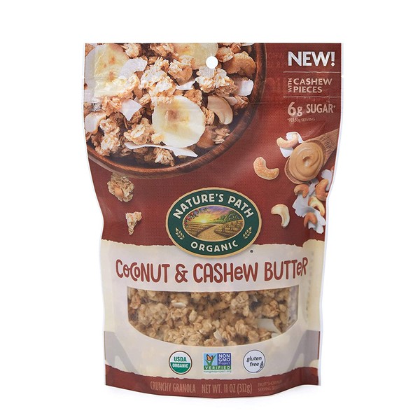 Nature’s Path Coconut & Cashew Butter Granola, Healthy, Organic & Gluten Free, 11 Ounce box (Pack of 8)