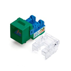 TRUE CABLE Cat6A Keystone Jack, Unshielded (UTP), 90 Degree Punch-Down, PoE++ (4PPoE), UL Listed, ETL Verified, ANSI/TIA Certified, Modular RJ45 Female, Green, 12 Pack