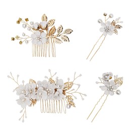 YOUSHY Hair Accessories, For Weddings, Invitations, Yukata, Kimono, Hair Ornament, Flower Headdress, Pearl, Flowers, Comb, U-pins, Hairpins, Hair Clips, For Weddings, Coming of Age Ceremonies,