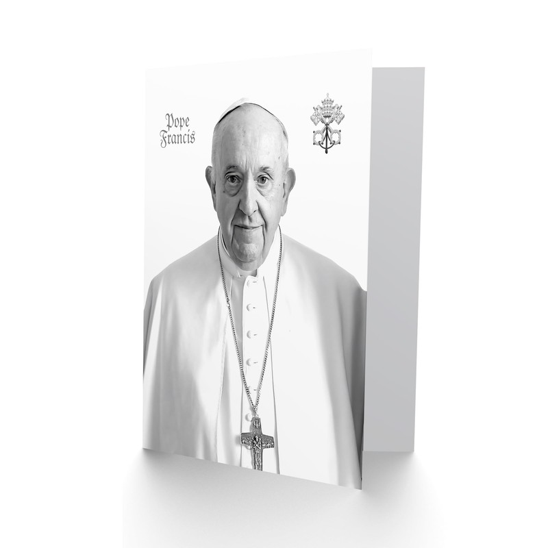 Artery8 Greeting Card Pope Francis Black & White Portrait Holy