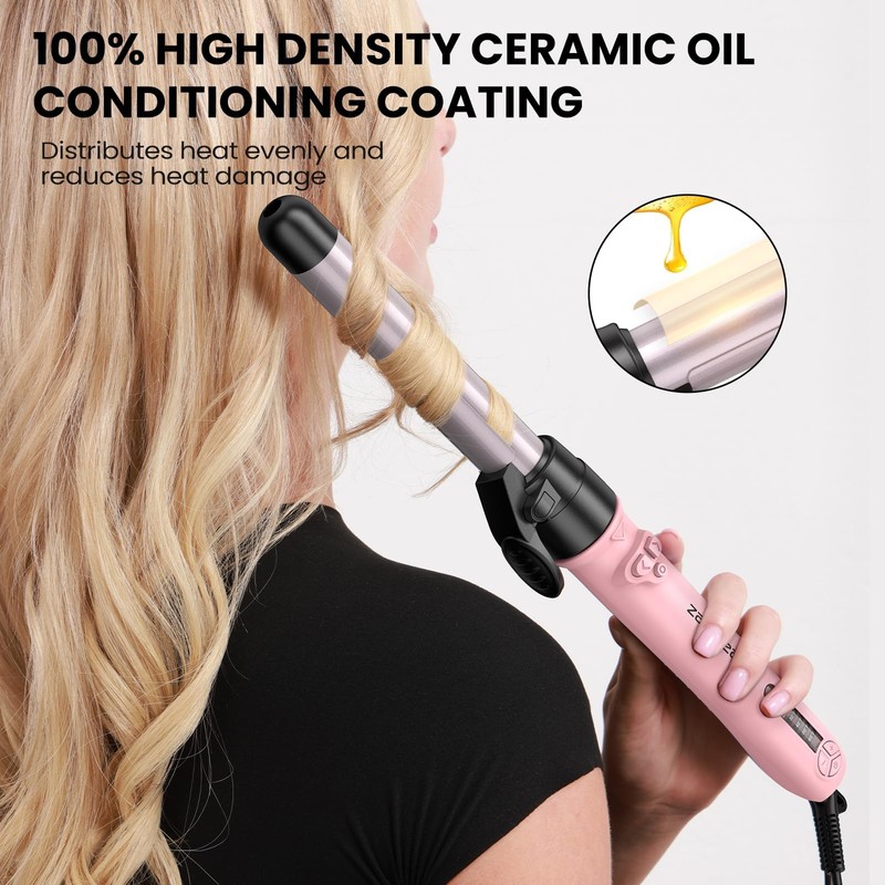 Rotating Curling Iron 3 in 1 Set, Automatic Curling Wand