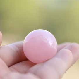 ZJchao Piedra de curación de Bola de Cristal de Esfera de Cuarzo Rosa Rosa para decoración del hogar de Masaje