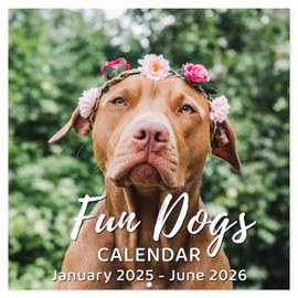 2025 Wall Calendar - 18-Month Funny Dog Calendar 2025 from Jan. 2025 - Jun. 2026, 2025-2026 Calendar with Unruled Blocks, Holidays, 12" x 24"(open), Fun 2025 Dog Calendar Gag Gifts - Funny Dog