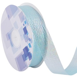 CABODYALS 18.29 m 25mm Schillerndes Band Himmelblau Rüschenbesatz Gerüschter Plisseebesatz Glitzernde Polyesterbänder Großpackung Mit Spule Zum Nähen Basteln Geschenkverpackung Hochzeitsdekoration
