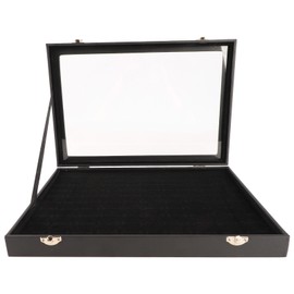 Ring Display Case Organizer with Transparent Lid 100 Slot Jewelry Studs Earrings Tray Holder Storage Box