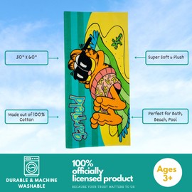 Franco Collectibles Garfield Toalla de baño, Piscina y Playa, de algodón súper Suave, 60 x 30 Pulgadas, (Producto 100% con Licencia Oficial)