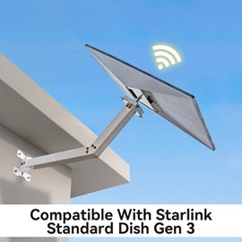 Fbyuitap Metal Wall Mount Compatible with Starlink Standard Gen 3 Dish,Gen 3 Starlink Mount,Starlink V3 Standard Mount with Pipe Adaptor,V3 Starlink mounting KIT