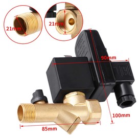 Automatic Electronic Timed Drain Valve Electronic Drain Valve Electronic Timer Solenoid Drain for Air Compressor Condensate Management(AC110V)