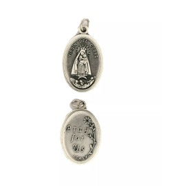 6 Virgen Caridad del Cobre 7/8" x 5/8" Silver Oxidized Medals FREE Prayer card