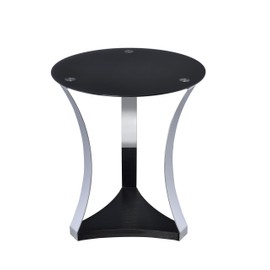 Acme Geiger End Table, One Size, Black Glass and Rose Gold