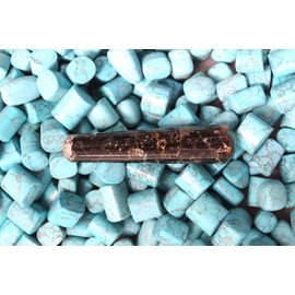 Jet International Women's Energized Black Tourmaline Orgone Rounded End Smooth Massage Wand Gemstone Stick Energetic Copper Chokurei Reiki Holy Chembuster Cloudbuster Orgonite Antenna Pious Auspicious