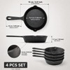 Cptoion 4 Pack Cast Iron Skillet, Small