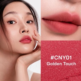 INTO YOU Matte Lipstick with Shimmer, Long Lasting Red Lip Stick for Women, Multi-Purpose for Lips and Cheek, Non-Fade, Makeup, Regal Red for Prosperity & Luxury