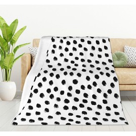 HGOD DESIGNS Polka Dots Throw Blanket Ultra Soft Warm All Season Brush Strokes Dots Decorative Fleece Blankets for Bed Chair Car Sofa Couch Bedroom 130x150cm