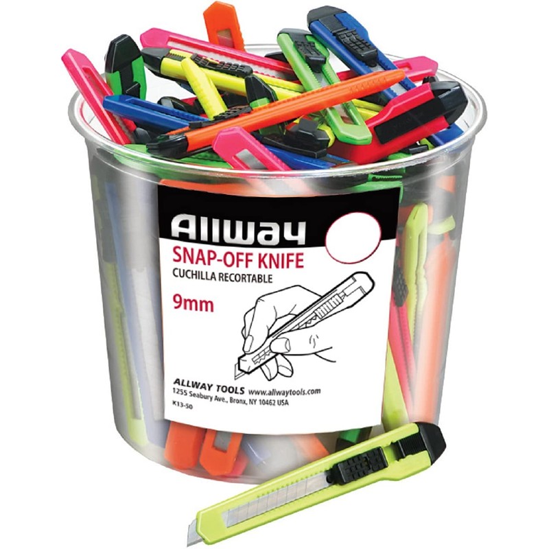 9mm Snap-off Knives Neon - 50/bucket