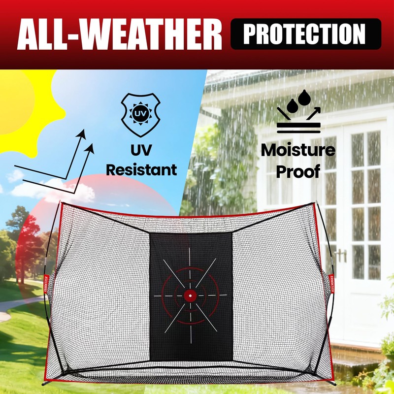 FRANKTECH Golf Net, 10x7ft Heavy Duty Practice Hitting Net for