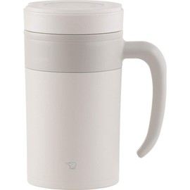 Zojirushi SE-KAE48WZ Stainless Tea Tumbler with Handle, 16-Ounce, Off White