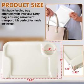 Baby Dining Tray Compatible with Toogel Hook On High Chair Portable Replacement Feeding Tray for Clip-On Fast Table Chair Ideal for Baby Toddler Perfect for Meal Restaurant BPA Free Plastic - White