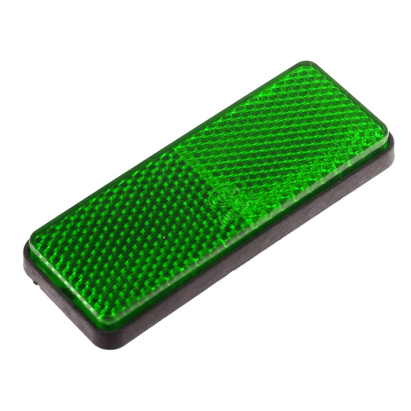 X AUTOHAUX 2 Pcs 87mm Green Universal Rectangular Reflective Warning