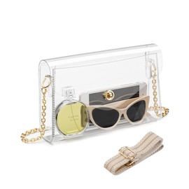 BS-VOG Clear Purse for Women, Clear Bag for Stadium Events with 2 Straps, Clear Crossbody Bag Stadium Approved for Concerts
