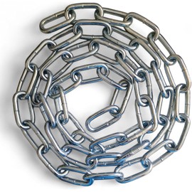 10MM Metal Chain Heavy Duty & Rust Resistant Link Galvanised Thick Polished Stainless Steel for Security Gate Fence Gym Weight Lifting Strong Long Life Welded Links (10MM, 2 Metre)