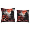 Mystic Sakura: Halloween's Enchanted Path Throw Pillow