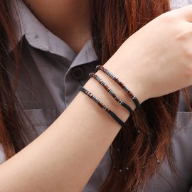 JoycuFF Bff Best Friend Birthday Gifts for Women Morse Code Bracelets Gift for Men Women Birthday Christmas Gifts Cord Wrap Wood Beads Bracelets Gift