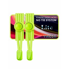 YIKEDA No Tie Elastic Laces 120CM Elastic Shoe Laces No Tie Elastic Shoelace Lock System Suitable for Kids Adults Elderly Disabled (Fluorescent Yellow)